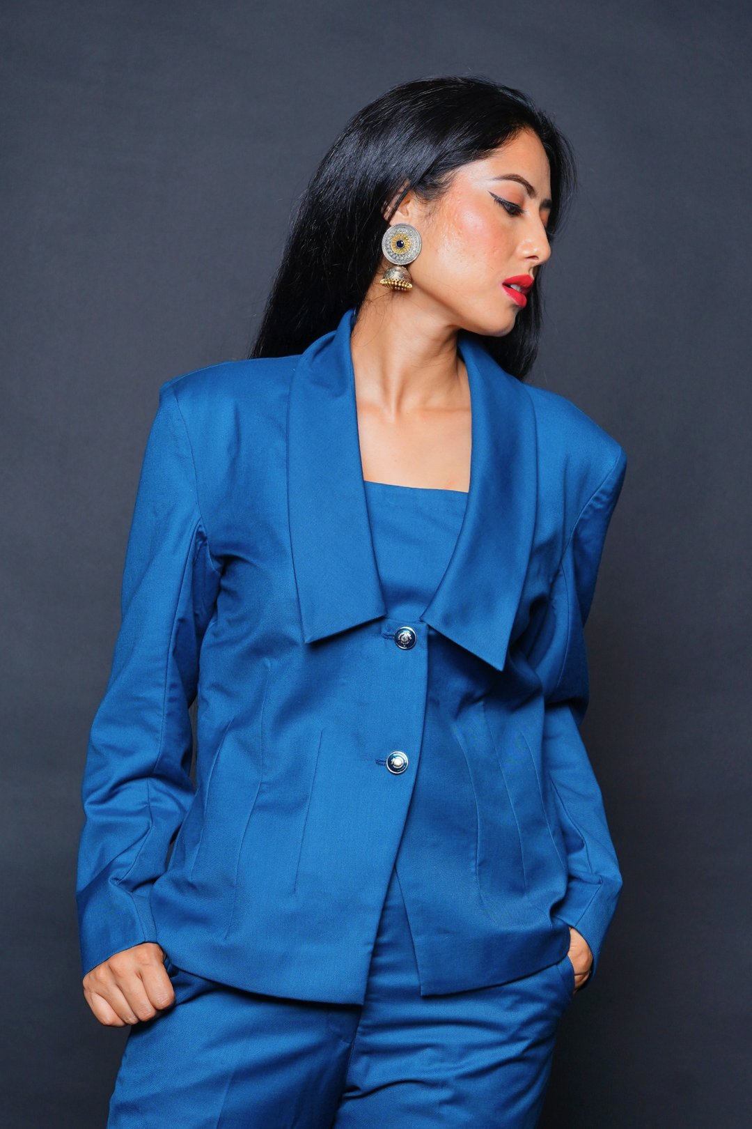 Custom Tailored Bespoke Teal Blue Women Suits