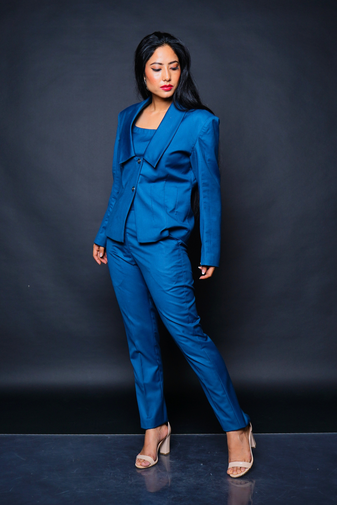 Custom Tailored Bespoke Teal Blue Women Pants / Trousers