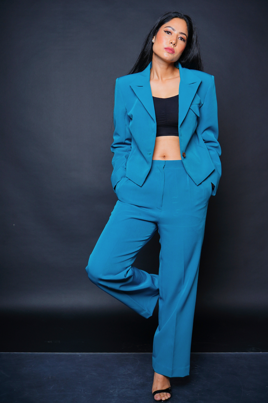 Custom Tailored Bespoke Pelorus Blue Women Pants / Trousers