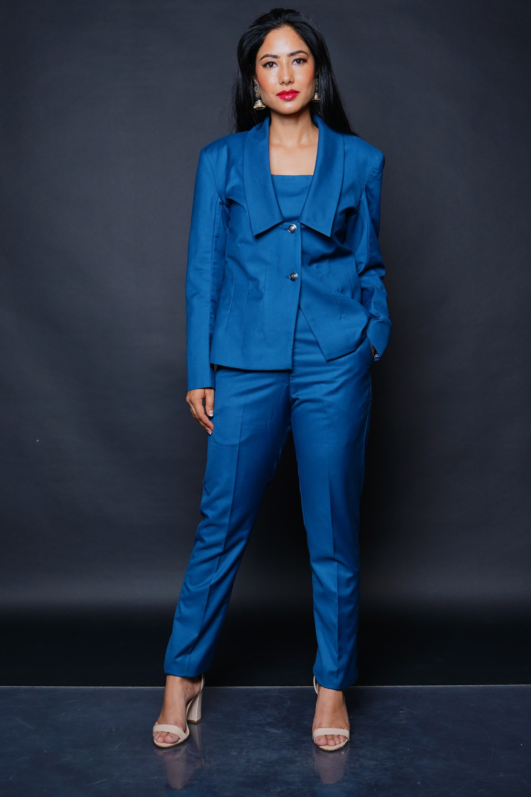 Custom Tailored Bespoke Teal Blue Women Pants / Trousers