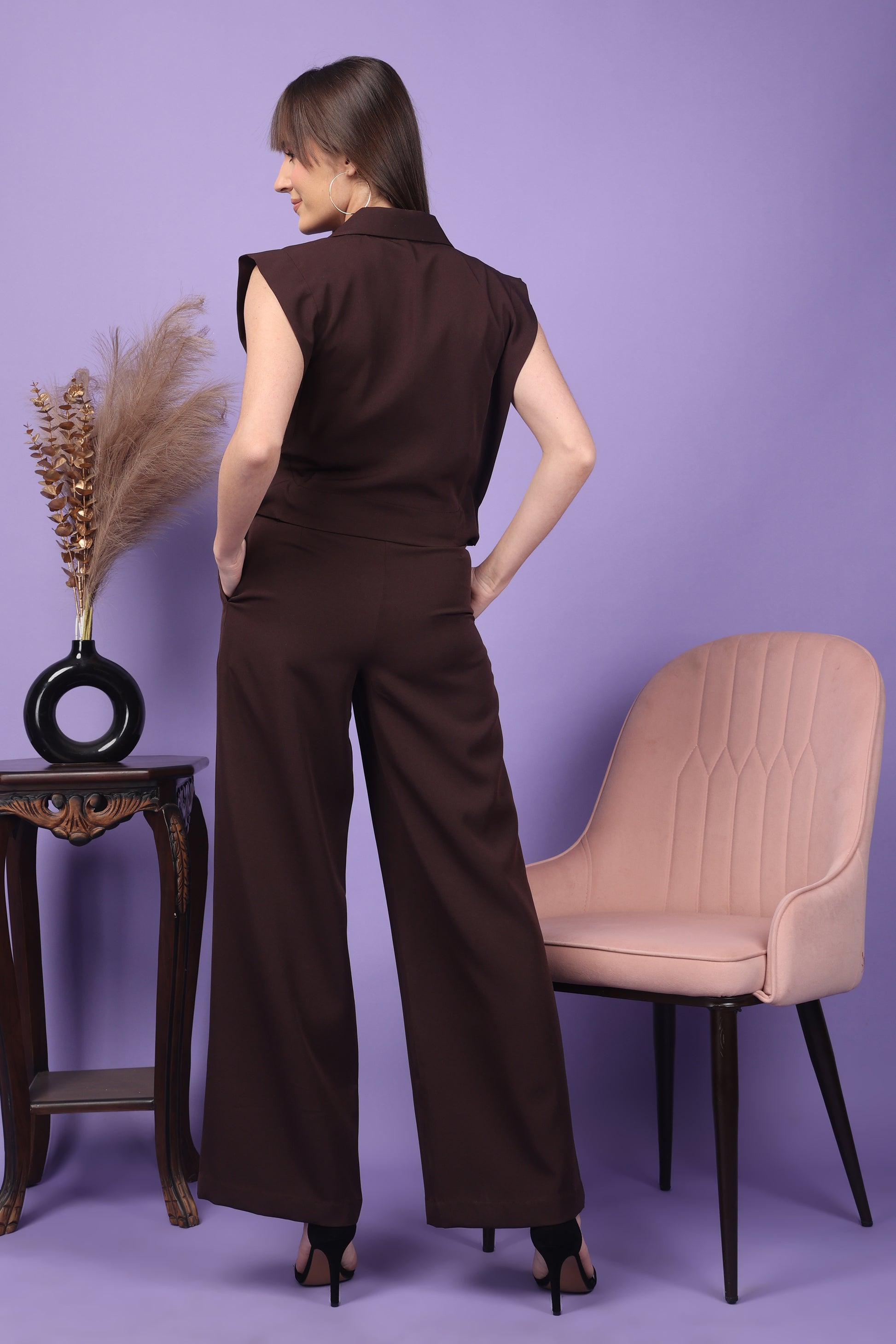 Custom Tailored Bespoke Auberge  Brown Women Pants / Trousers