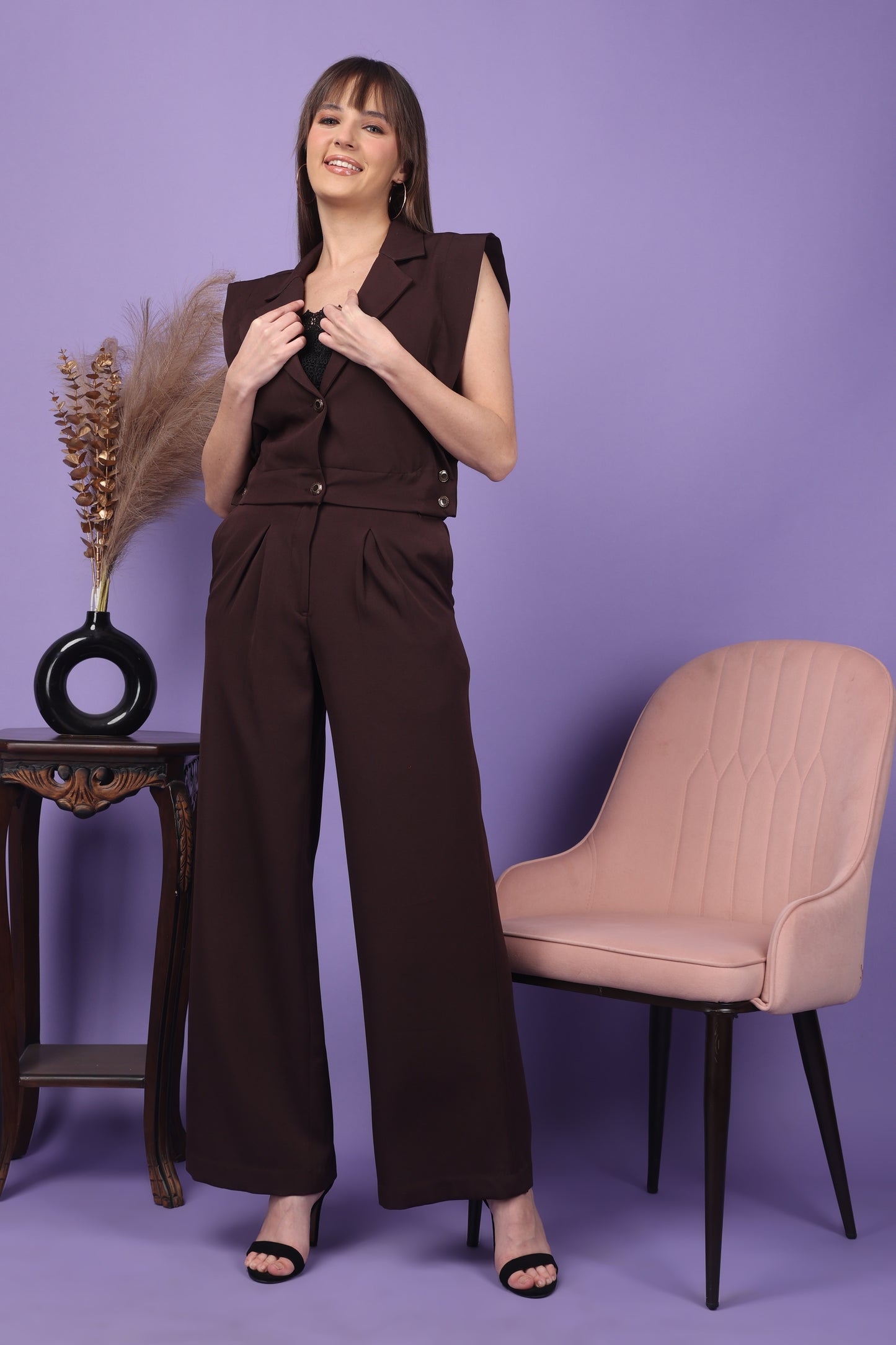 Custom Tailored Bespoke Auberge  Brown Women Pants / Trousers