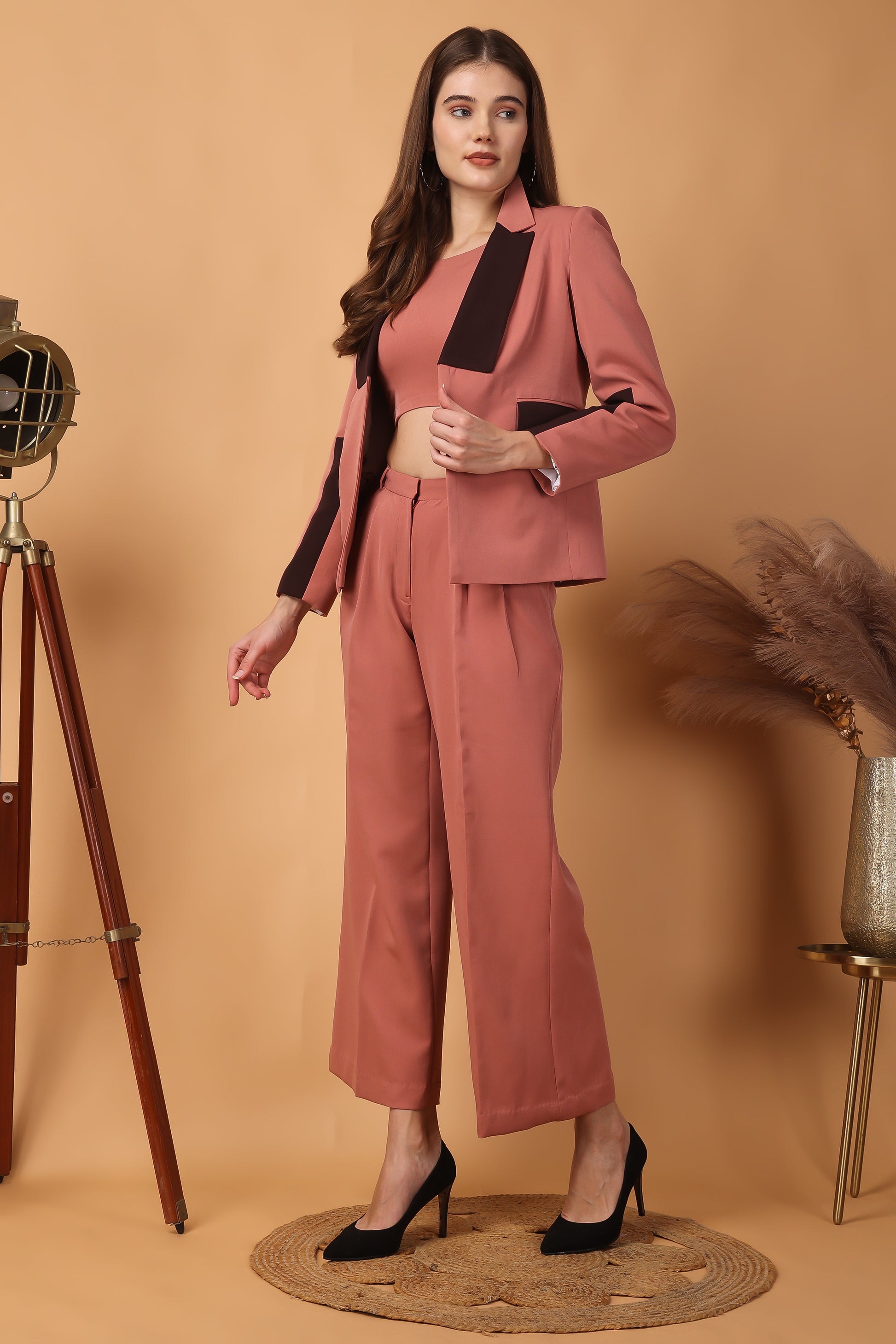 Custom Tailored Bespoke Burning Sand Pink Women Suits