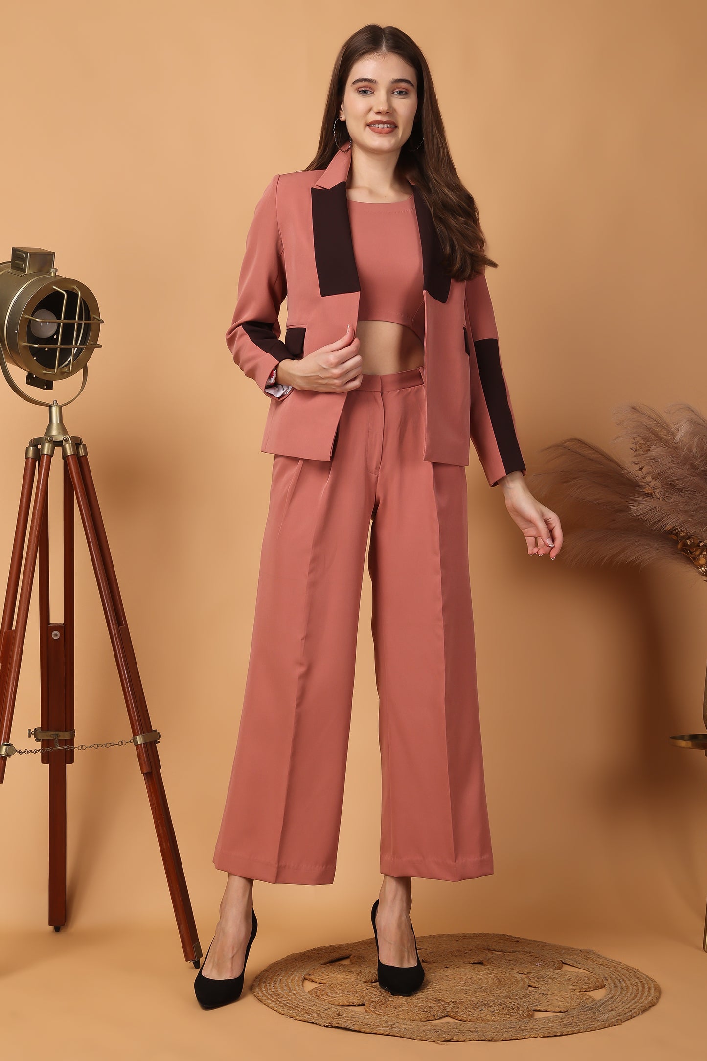 Custom Tailored Bespoke Burning Sand Pink Women Suits