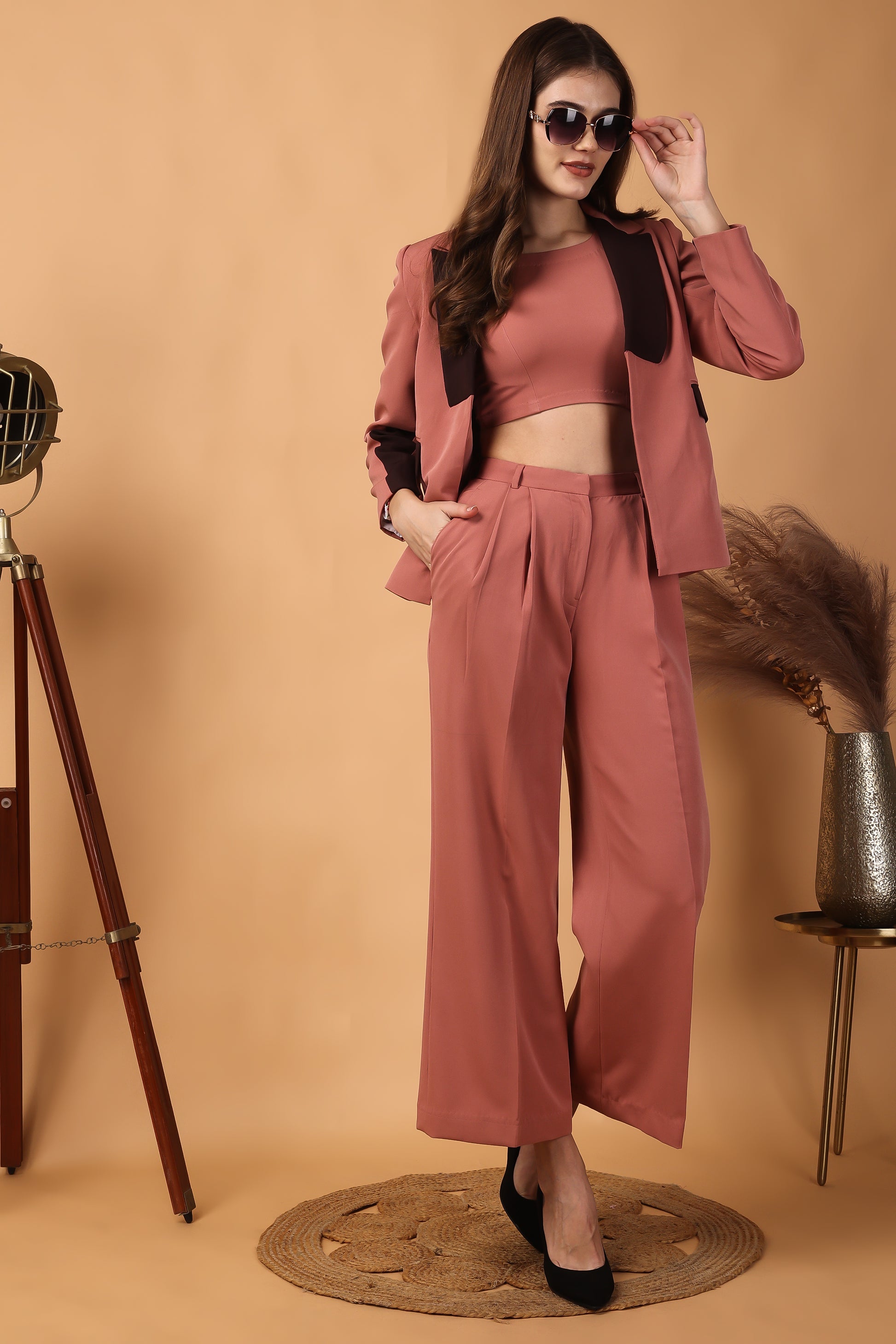 Custom Tailored Bespoke Burning Sand Pink Women Pants / Trousers